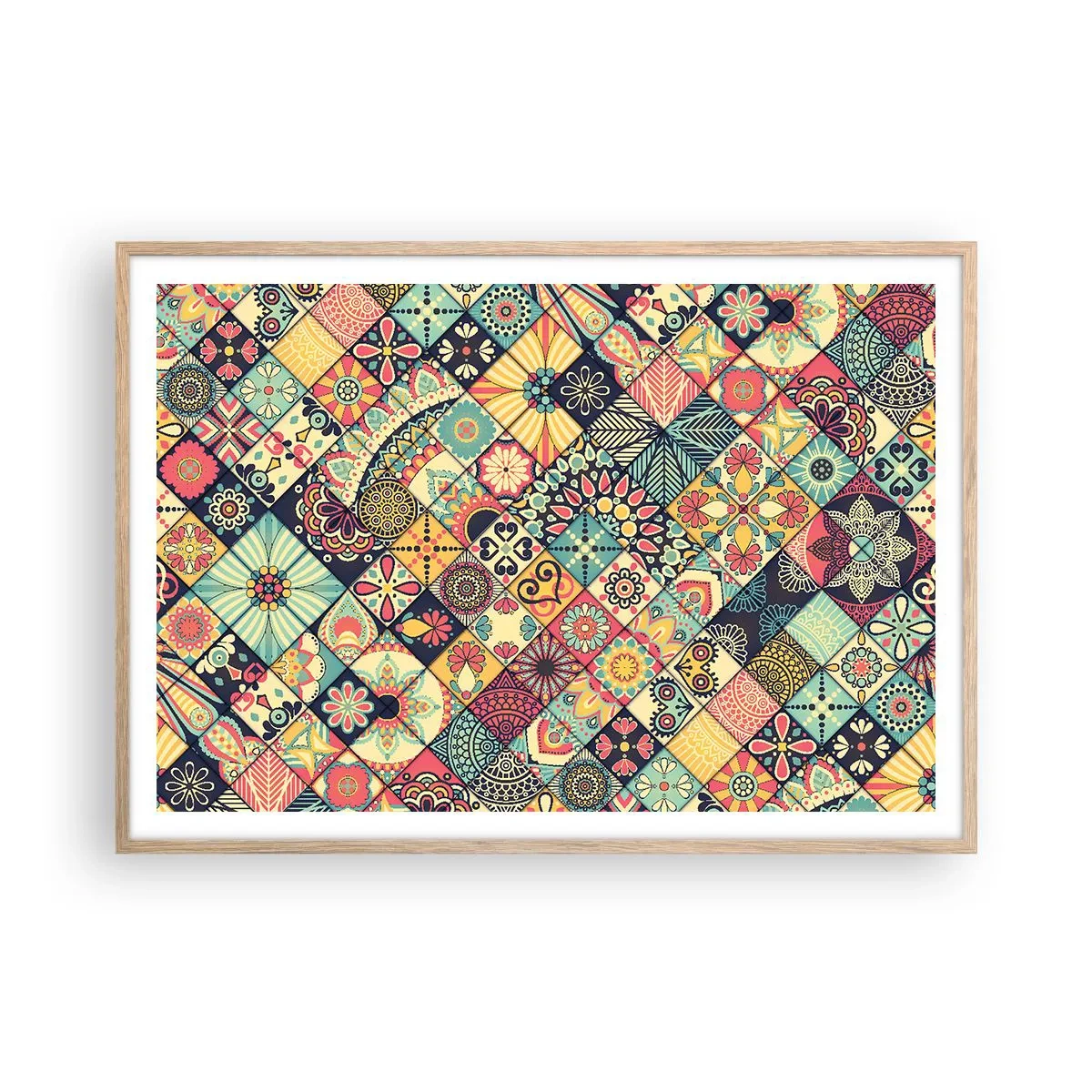 Póster en marco roble claro - Clima marroquí - 100x70 cm
