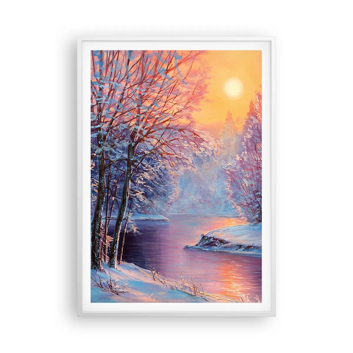 Póster en marco blanco - Colores del invierno - 70x100 cm