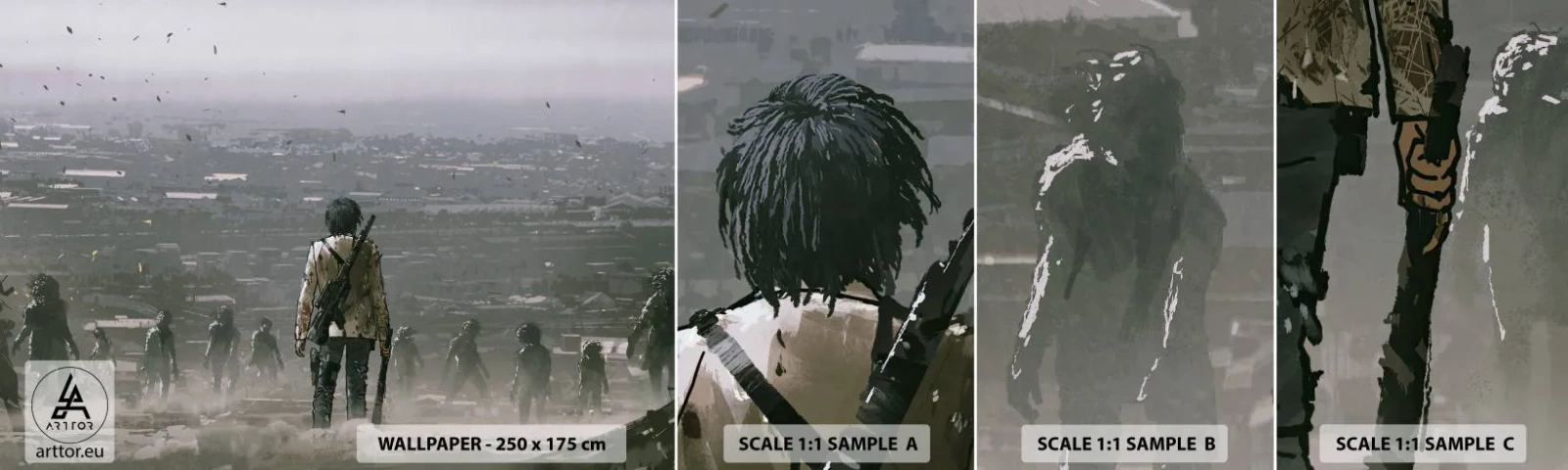 Muestra de fotomural autoadhesivo Deluxe Sticker - Soy leyenda - Abstracción, Fantasía, Ejército - 100x30 cm