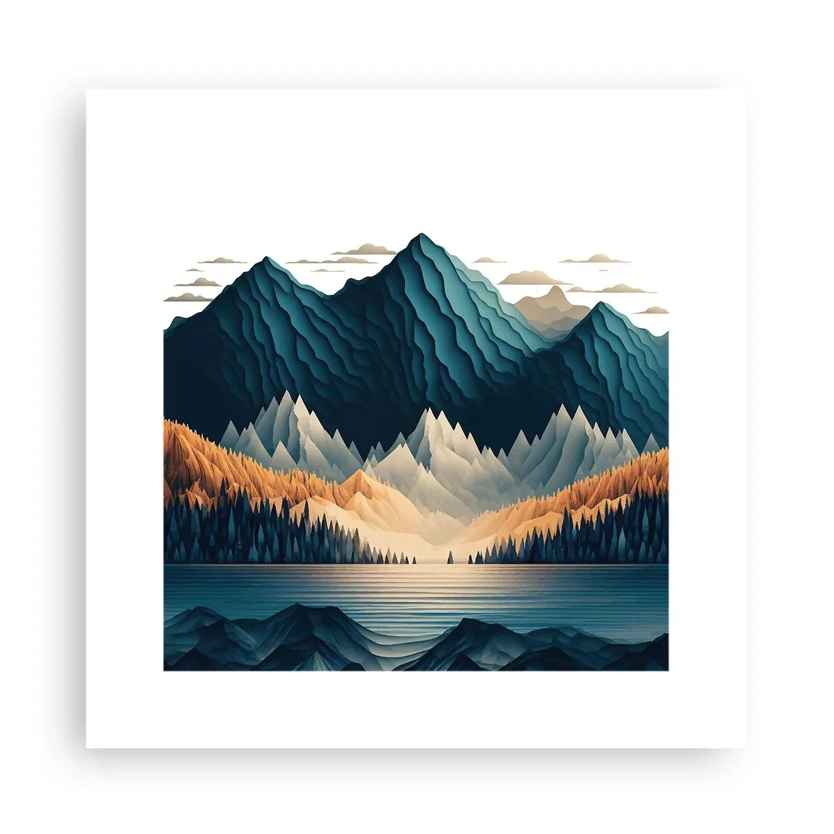 Póster - Paisaje perfecto de montañas - 30x30 cm