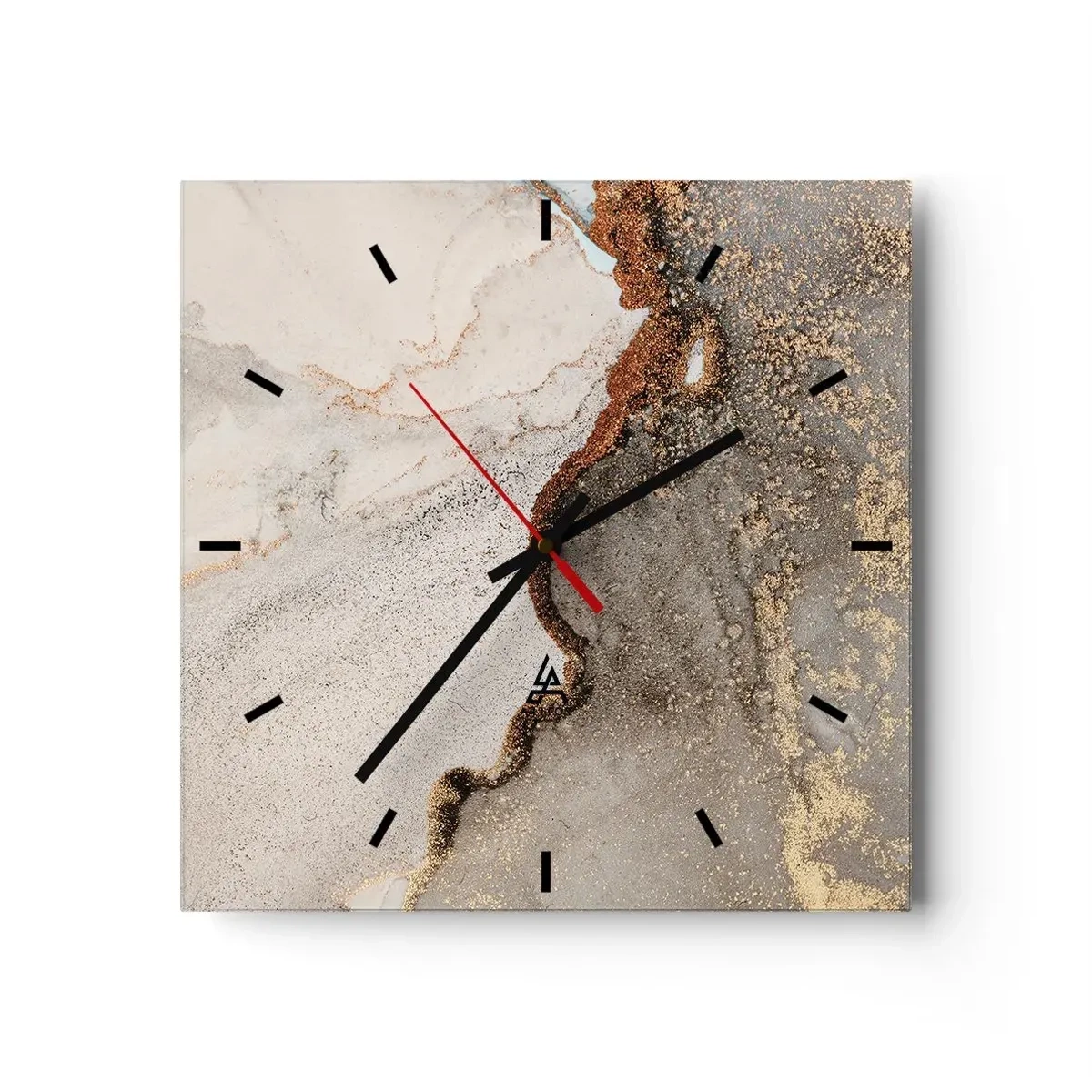 Reloj de pared - Reloj de vidrio - En la frontera de los colores - 40x40 cm