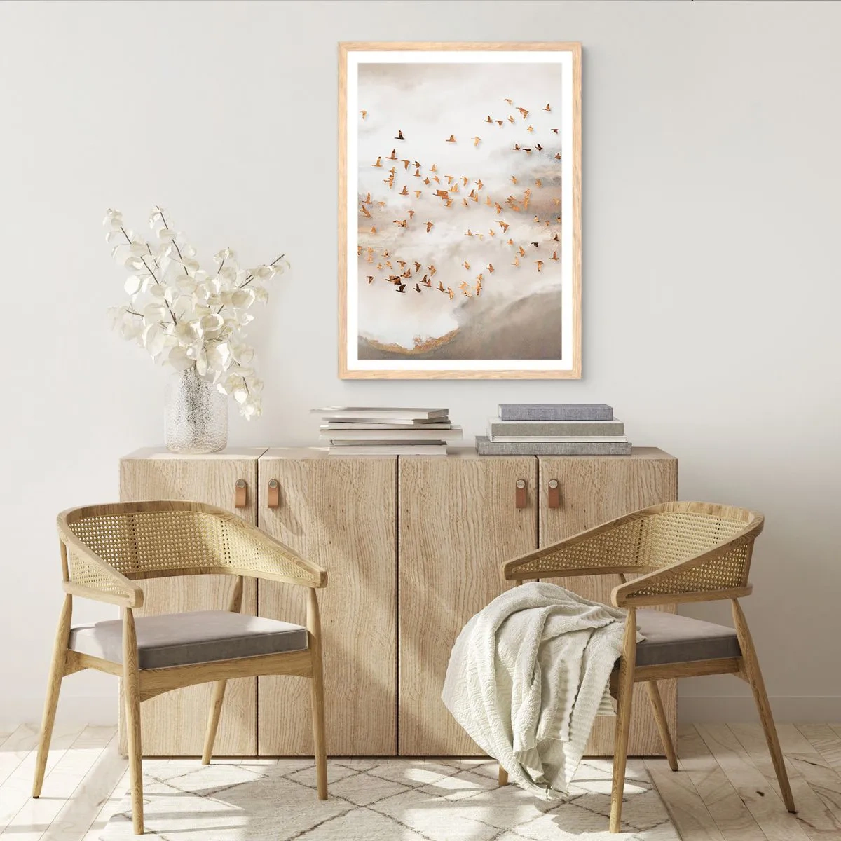 Póster en marco roble claro - Es hora... - 40x50 cm