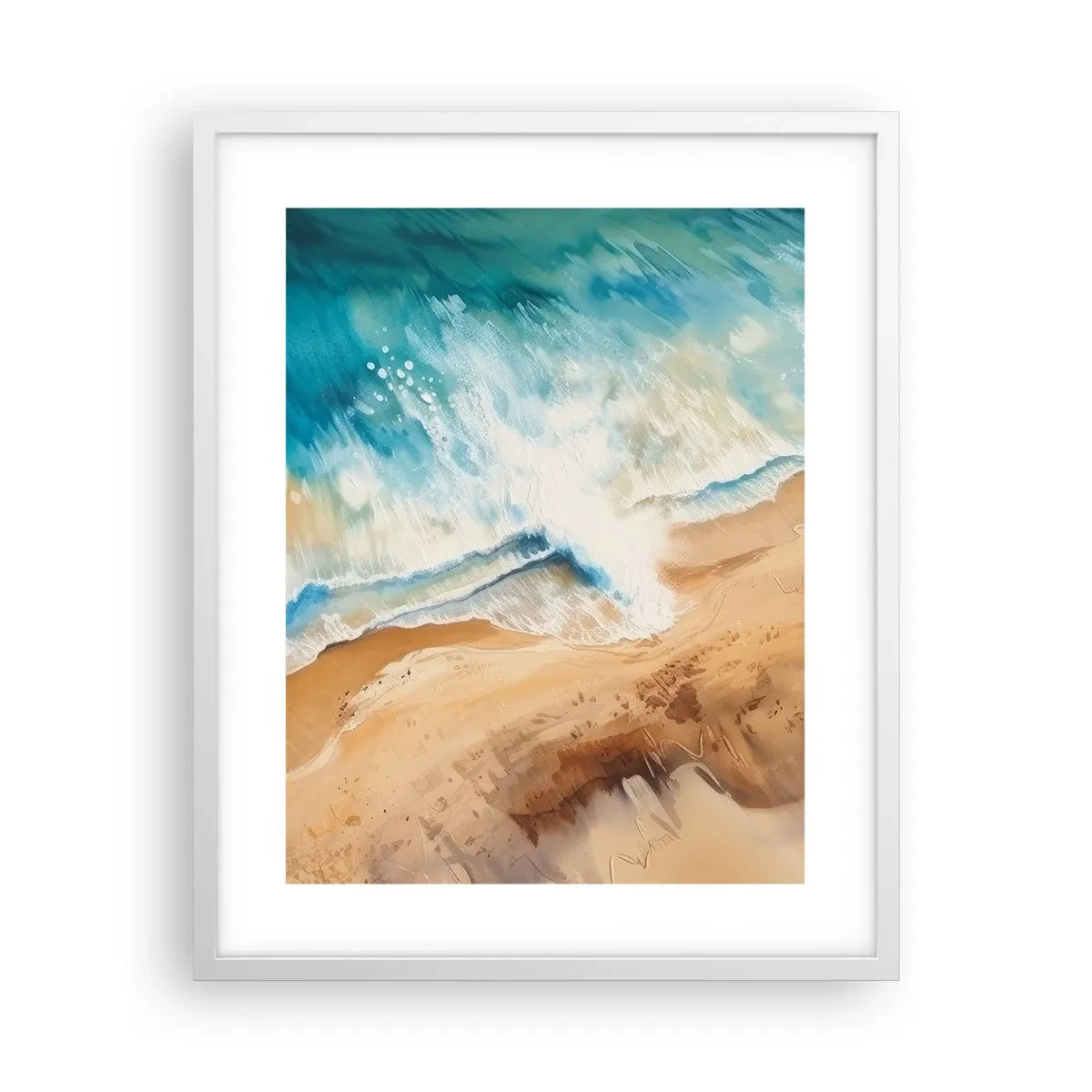 Póster en marco blanco - Olas recurrentes - 40x50 cm