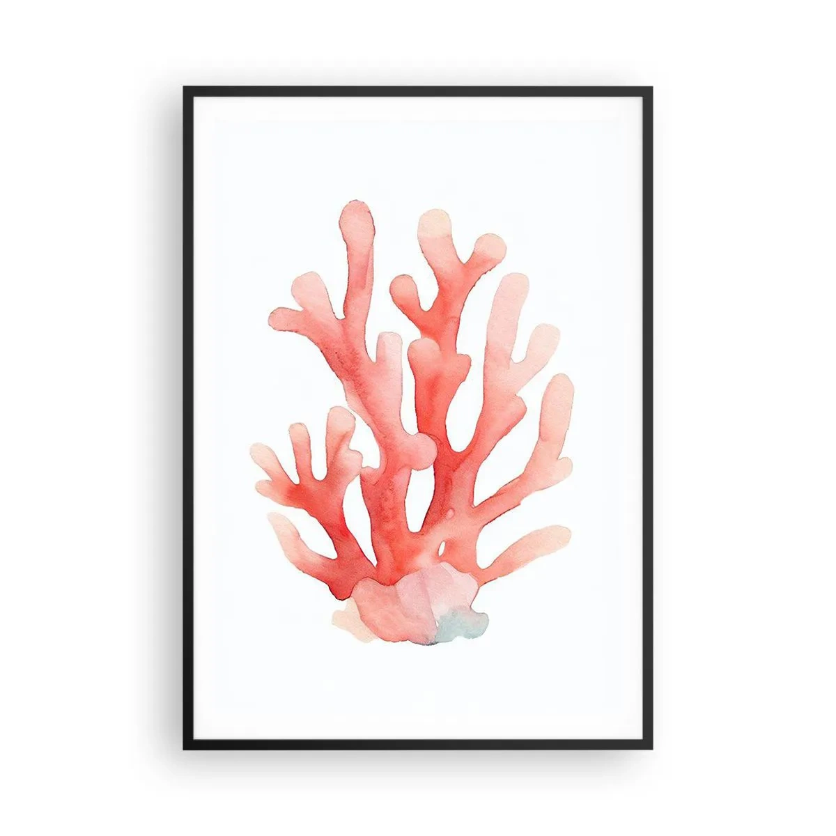 Póster en marco negro - La hermosura del color coral - 70x100 cm