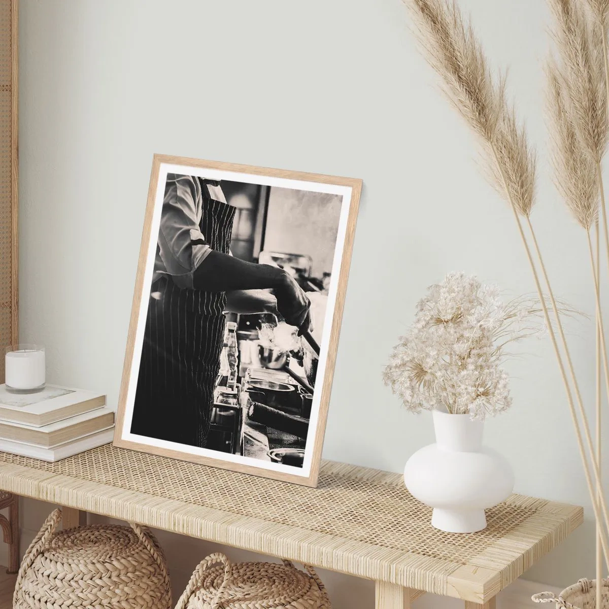 Póster en marco roble claro - Alquimia de sabores - 70x100 cm