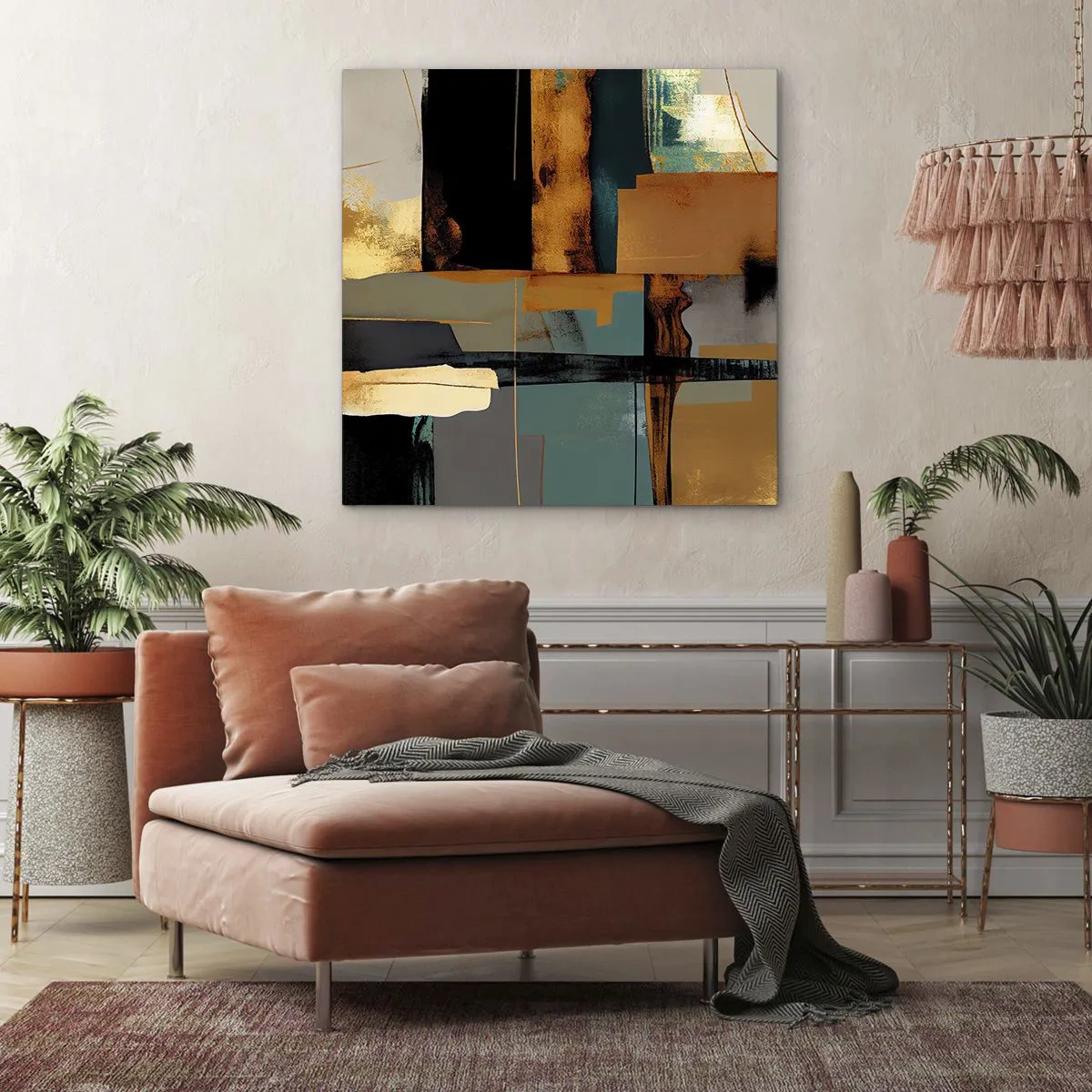 Cuadro sobre lienzo - Impresión de Imagen - Abstracción: luces y sombras - 40x40 cm