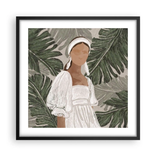 Póster en marco negro - Retrato exótico - 50x50 cm