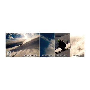 Muestra de fotomural autoadhesivo Deluxe Sticker - Reto de montaña asumido - Deportes y pasatiempos, Montañas, Alpes - 100x30 cm