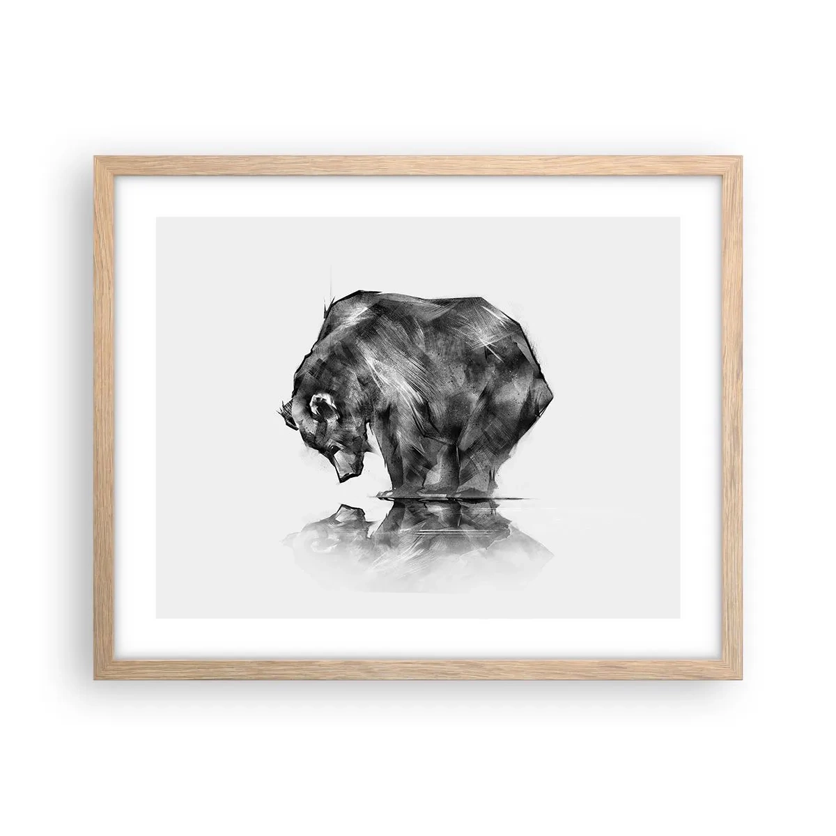 Póster en marco roble claro - Es bueno ver a alguien cercano - 50x40 cm