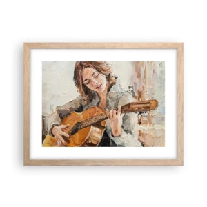 Póster en marco roble claro - Concierto de guitarra y corazón joven - 40x30 cm