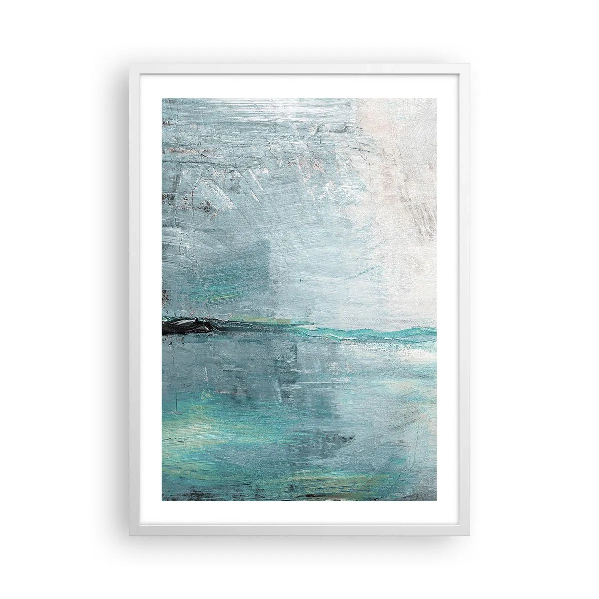 Póster en marco blanco - Horizontalmente sobre el azul - 50x70 cm