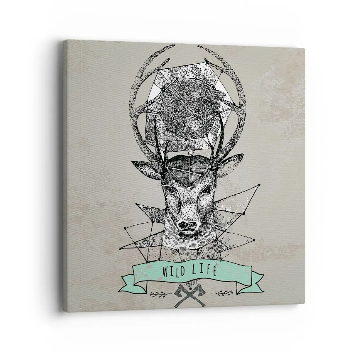 Cuadro sobre lienzo - Impresión de Imagen - Visión de San Huberto - 40x40 cm