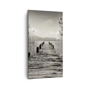 Cuadro sobre lienzo - Impresión de Imagen - En la quietud de los juncos - 45x80 cm