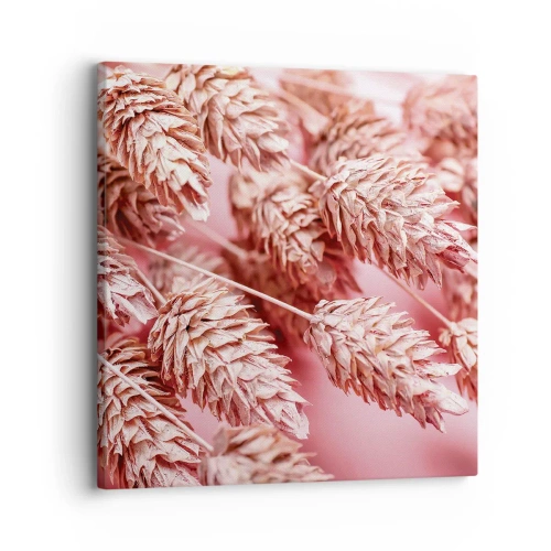 Cuadro sobre lienzo - Impresión de Imagen - Estructura floral en rosa - 30x30 cm