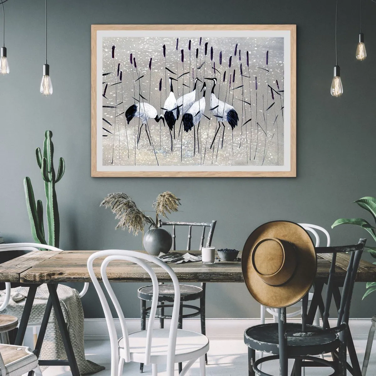 Póster en marco roble claro - Entre los suyos - 40x30 cm