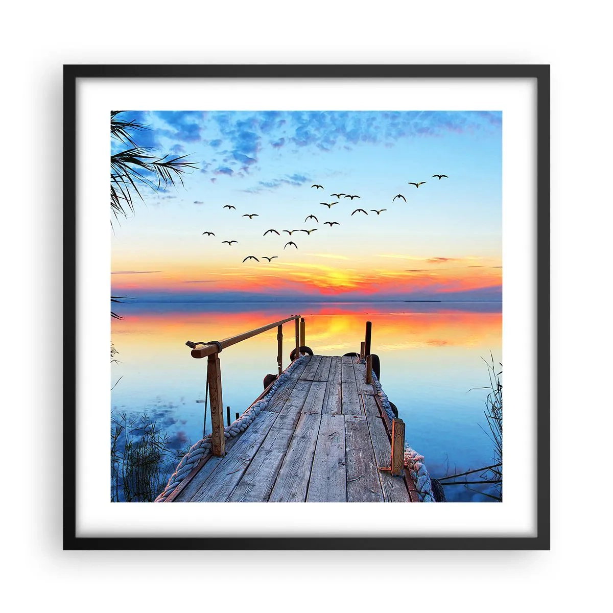 Póster en marco negro - Es hora de volver... - 50x50 cm