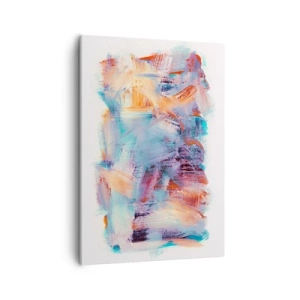 Cuadro sobre lienzo - Impresión de Imagen - Pinceladas coloridas en una composición abstracta - 50x70cm - Colorido desorden - Decoración de pared moderna para salón y dormitorio ARTTOR