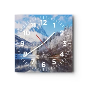 Reloj de pared - Reloj de vidrio - Guardia de nieve - 30x30 cm