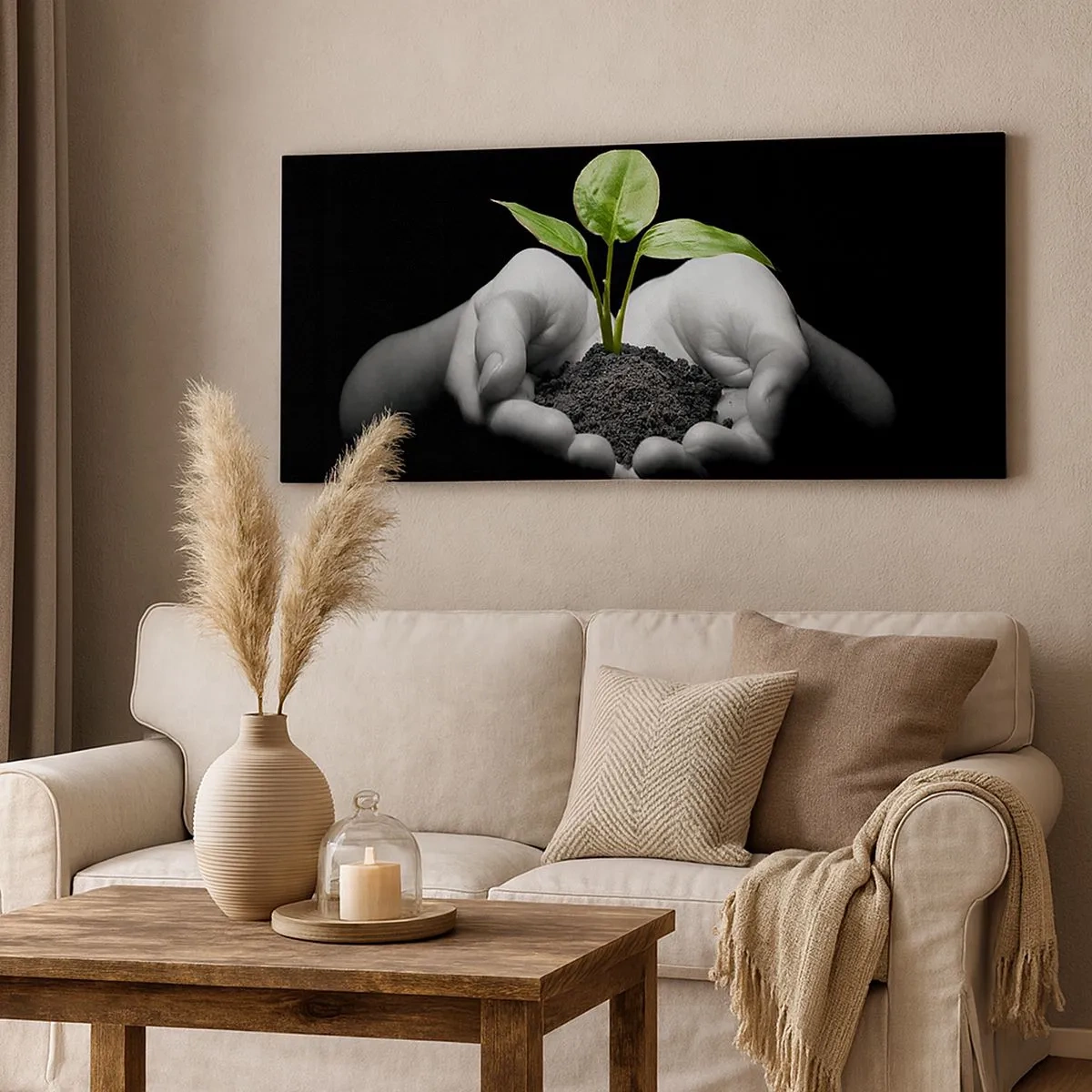 Cuadro sobre lienzo - Impresión de Imagen - Amo la naturaleza, la protejo - 100x40 cm