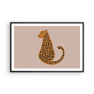 Póster en marco negro - El estampado de leopardo está de moda - 91x61 cm