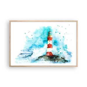 Póster en marco roble claro - La unidad de los elementos - 91x61 cm