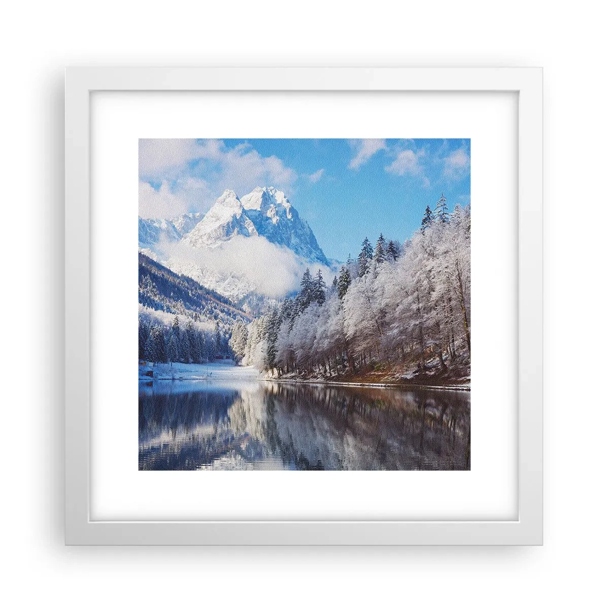 Póster en marco blanco - Guardia de nieve - 30x30 cm