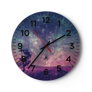 Reloj de pared - Reloj de vidrio - Bajo un cielo mágico - 40x40 cm