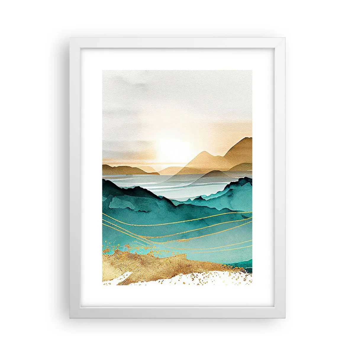 Póster en marco blanco - Al borde de la abstracción - paisaje - 30x40 cm