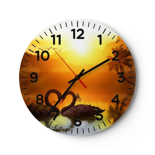 Reloj de pared - Reloj de vidrio - Todo a juego - 40x40 cm