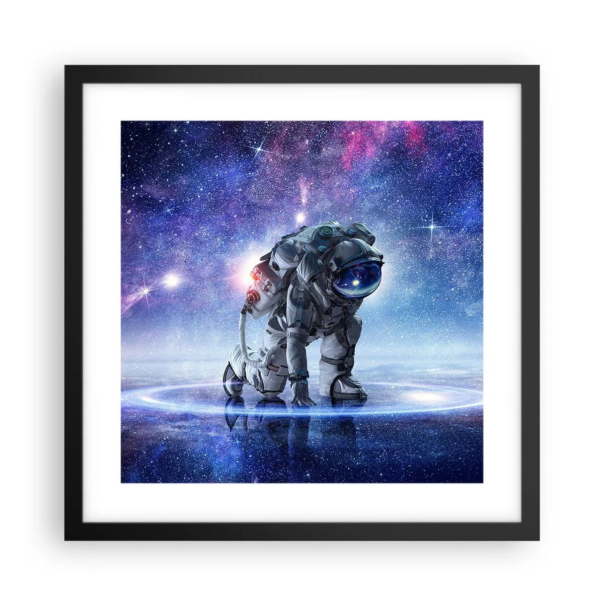Póster en marco negro - Cielo estrellado sobre mí - 40x40 cm
