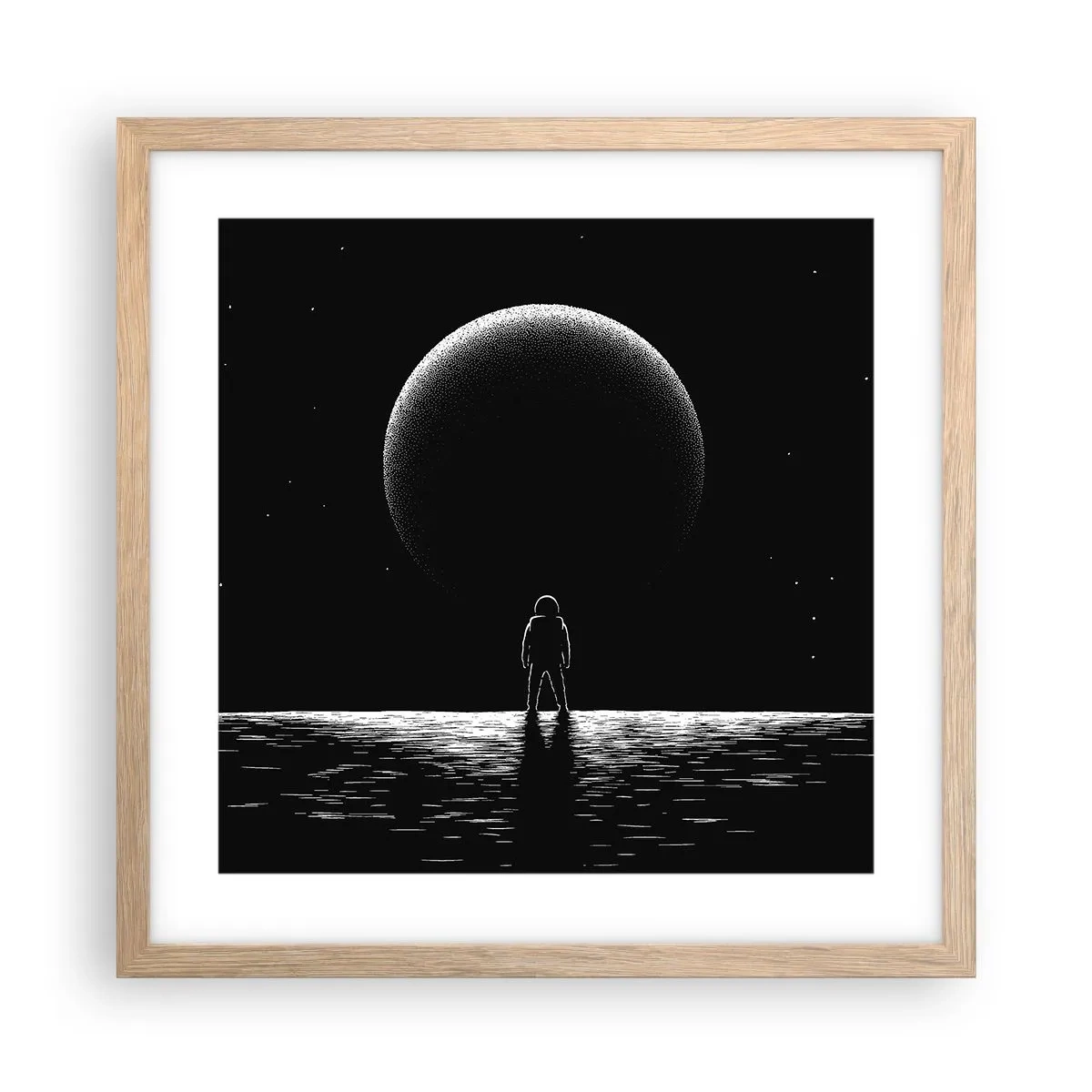 Póster en marco roble claro - Cara a cara - 40x40 cm