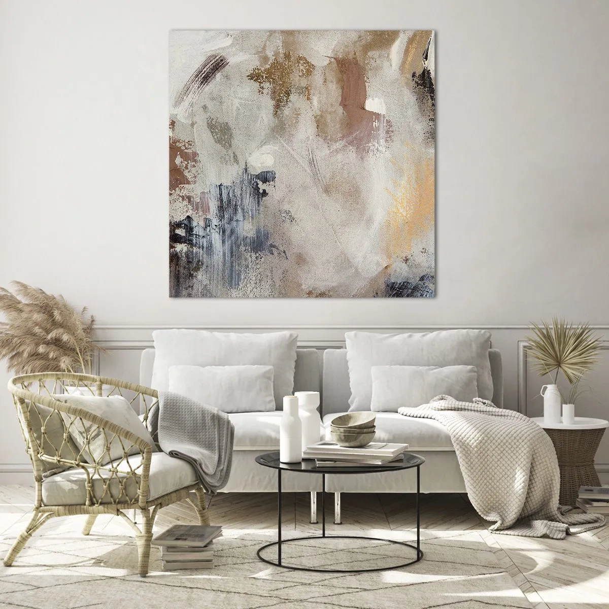 Cuadro sobre vidrio - Impresiones sobre Vidrio - Abstracción brumosa - 70x70 cm