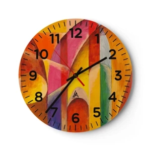 Reloj de pared - Reloj de vidrio - Catedral del sol - 30x30 cm