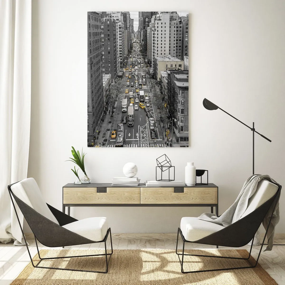 Cuadro sobre vidrio - Impresiones sobre Vidrio - La vida de Nueva York - 70x100 cm
