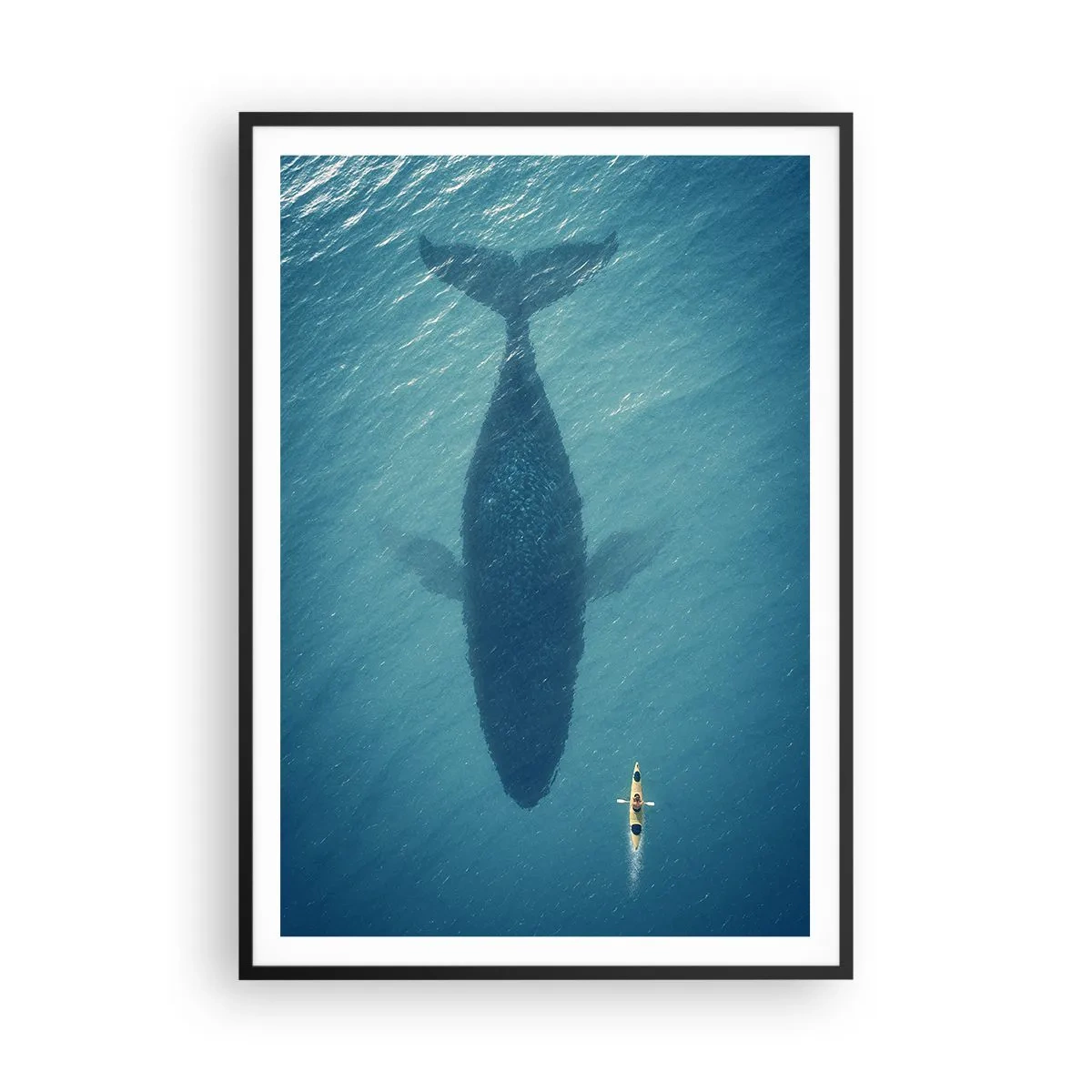 Póster en marco negro - Encuentro en el océano - 70x100 cm