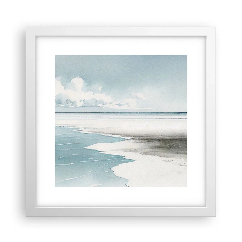 Póster en marco blanco - Suave marea otoñal - 30x30 cm
