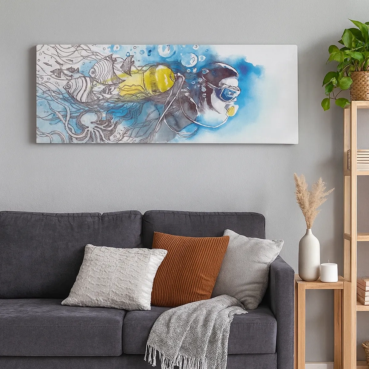 Cuadro sobre lienzo - Impresión de Imagen - Sumergirse en lo desconocido - 30x30 cm