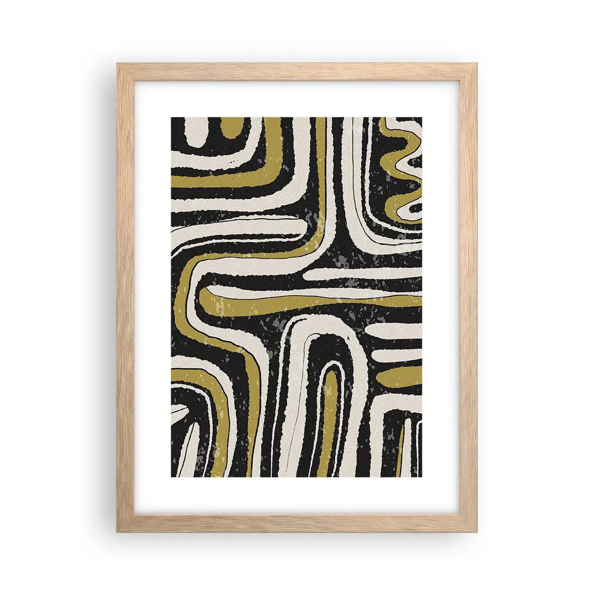 Póster en marco roble claro - Composición: tramos y callejones - 30x40 cm