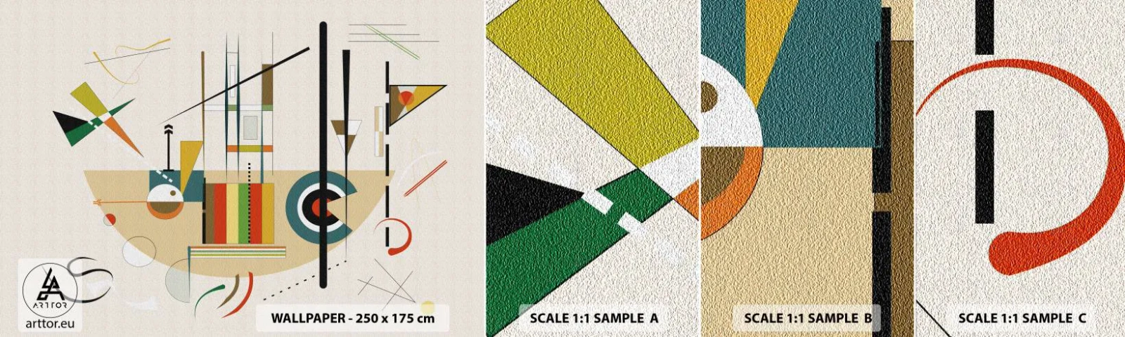 Muestra De Fotomural Standard Eco - Y el mundo ríe - Abstracción, Pedazo, formas - 100x30 cm