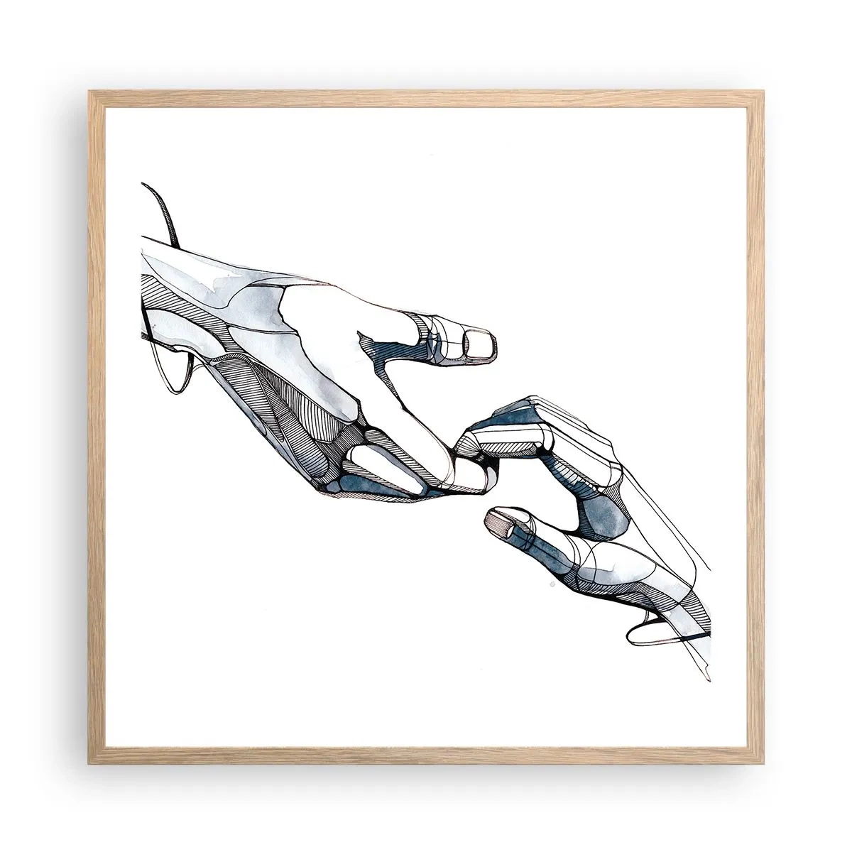 Póster en marco roble claro - Un buen gesto - 60x60 cm