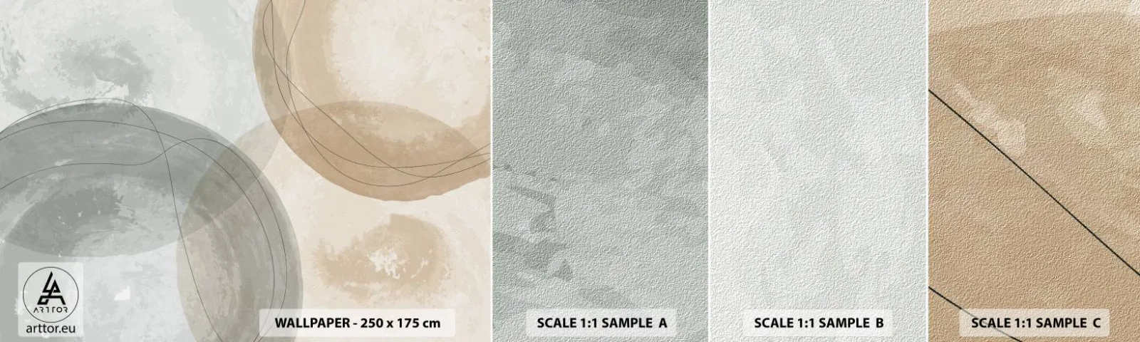 Muestra de fotomural autoadhesivo Deluxe Sticker - Mundos que se entrecruzan - Abstracción, Pedazo, Distritos - 100x30 cm