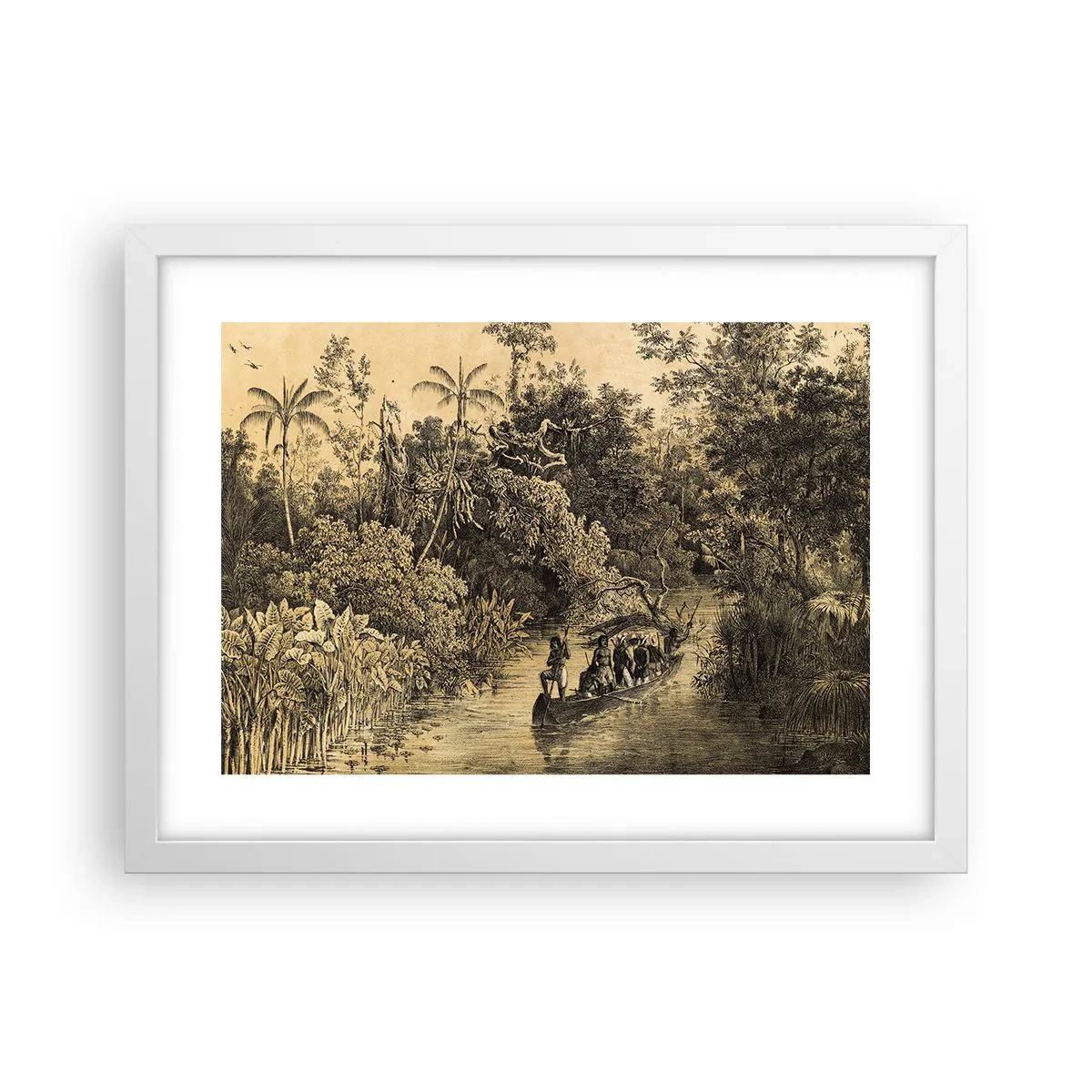 Póster en marco blanco - Expedición a la fuente - 40x30 cm