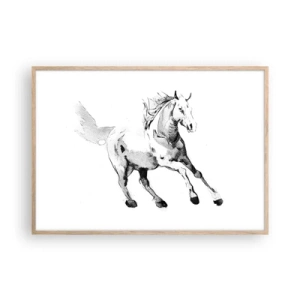 Póster en marco roble claro - Alma indómita - 100x70 cm