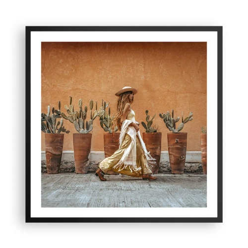 Póster en marco negro - Estilo hippie - 60x60 cm