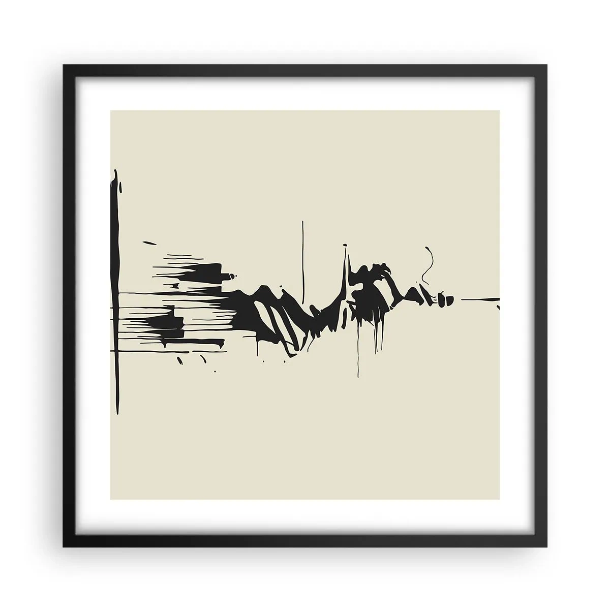 Póster en marco negro - Abstracción apresurada - 50x50 cm