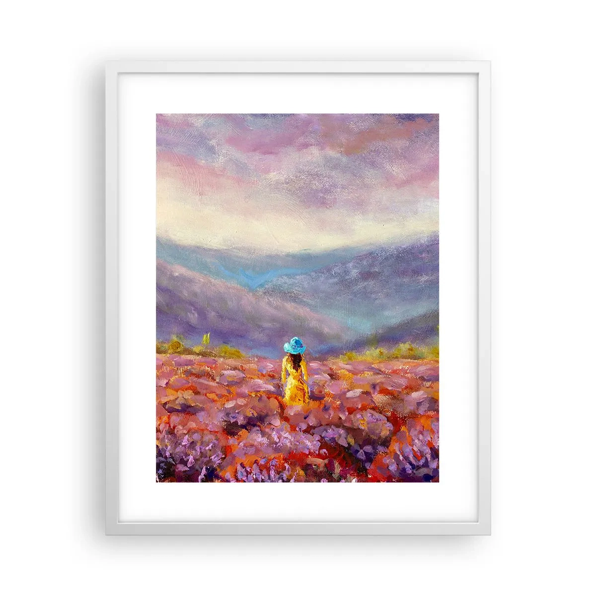 Póster en marco blanco - En un mundo de lavanda - 40x50 cm
