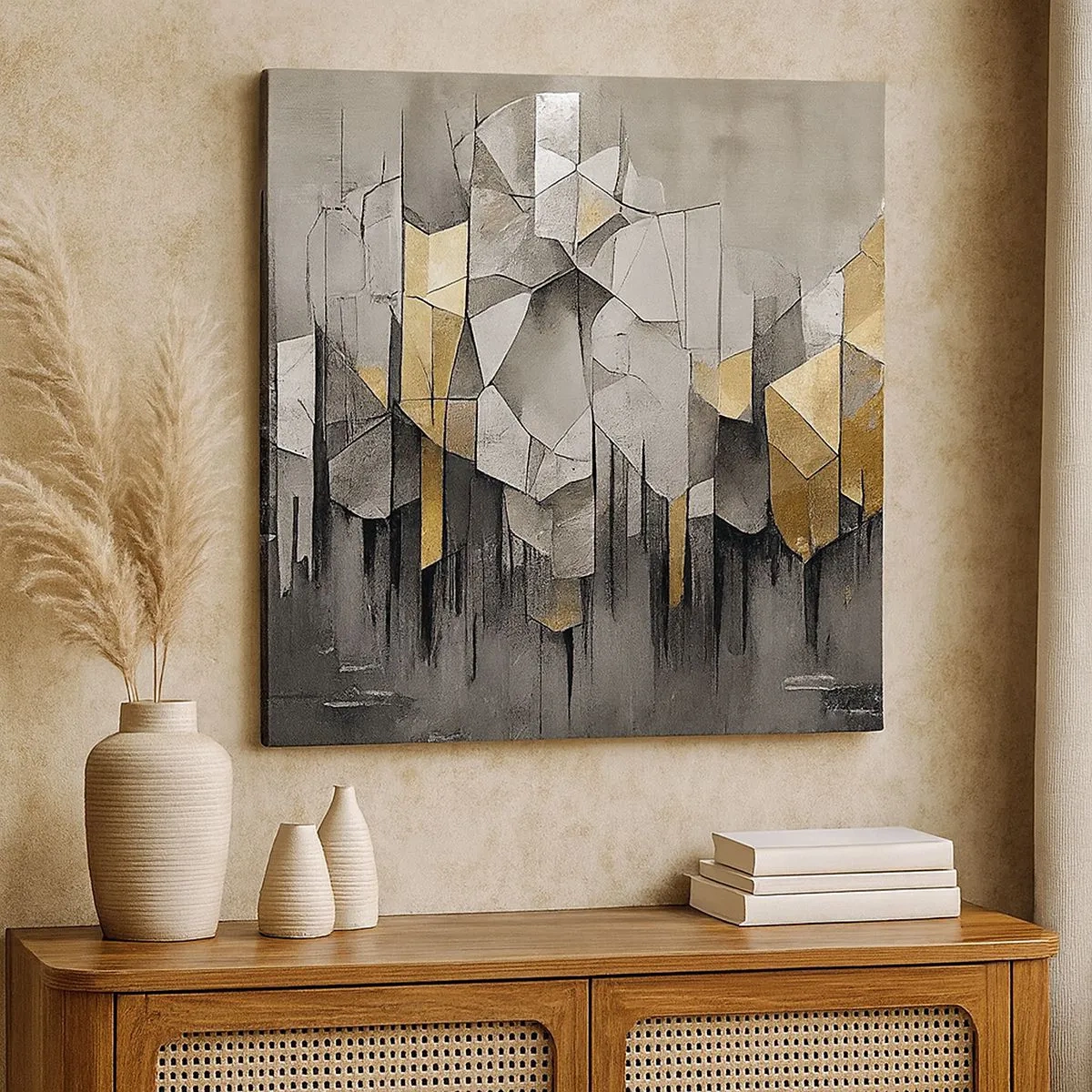 Cuadro sobre lienzo - Impresión de Imagen - Composición hecha de hielo y luz - 30x30 cm