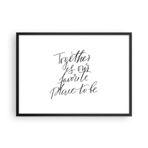 Póster en marco negro - Inscripción tipográfica en un estilo elegante sobre un fondo blanco. - 70x50cm - ¿Tú también lo sientes? - Decoración de pared moderna para salón y dormitorio ARTTOR