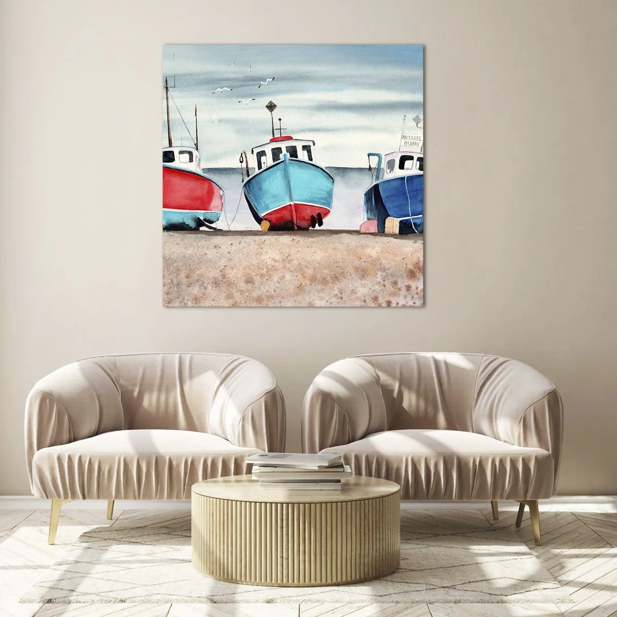 Cuadro sobre vidrio - Impresiones sobre Vidrio - Listos para la pesca - 30x30 cm