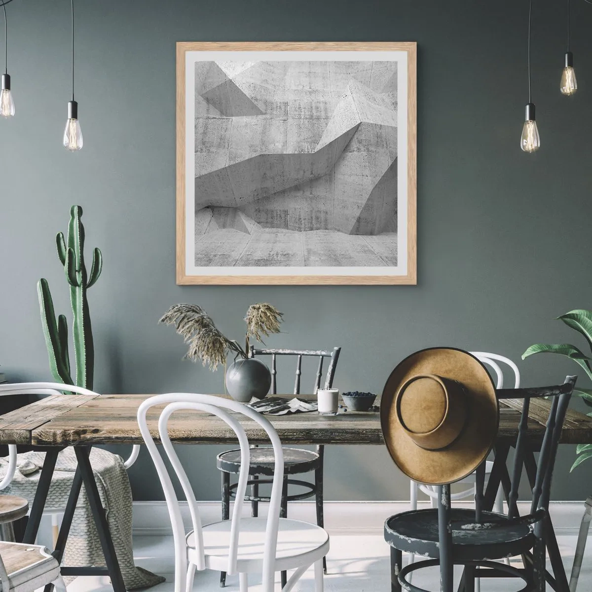 Póster en marco roble claro - Un verdadero desafío - 40x40 cm